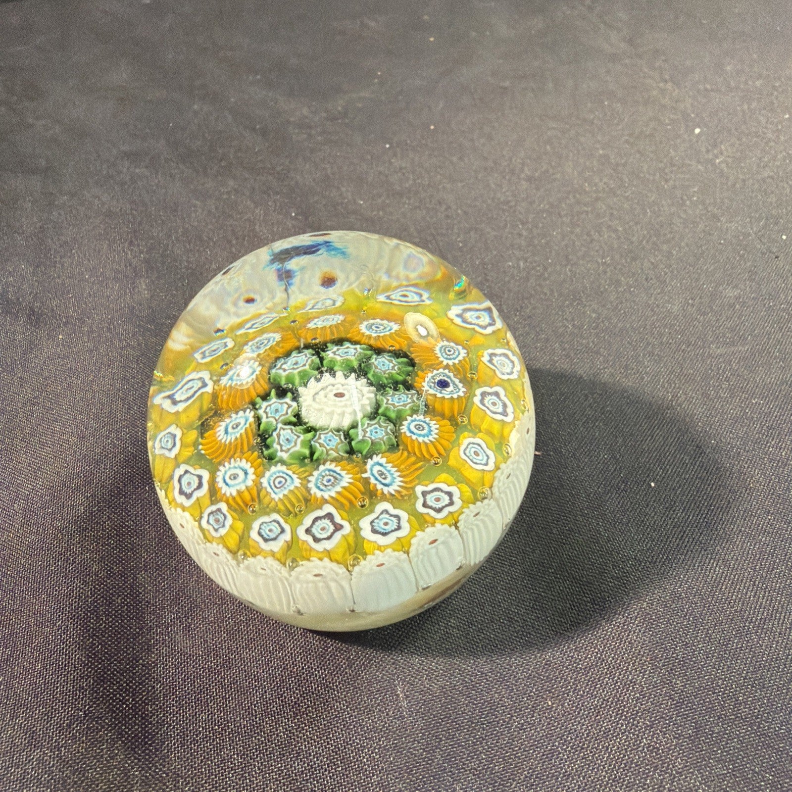 Murano Italian Millefiori Glass paperweight 1970's Vintage  6cm D.- (2088)