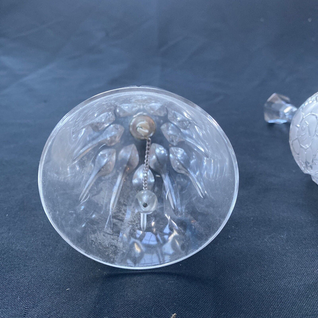 Vintage two crystal bells, one with pewter top - (9622)