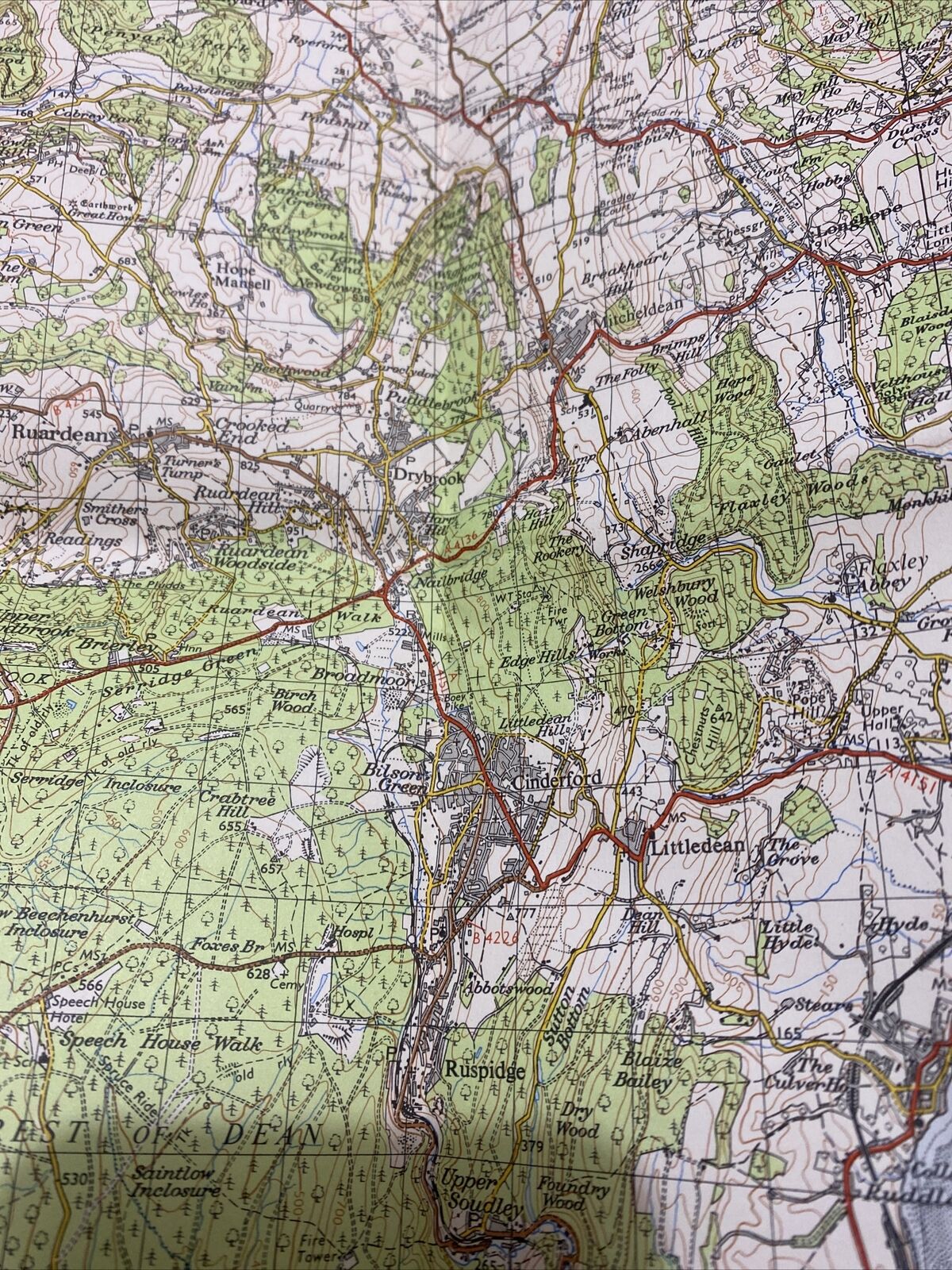 MAP - Ordnance Survey 1 inch 7th Series 1968 - Gloucester & Malvern #143 (8677