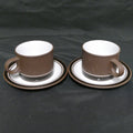 Hornsea CONTRAST Lancaster Vitramic England 2 x Tea Cups & Saucers 76/77 (9272)