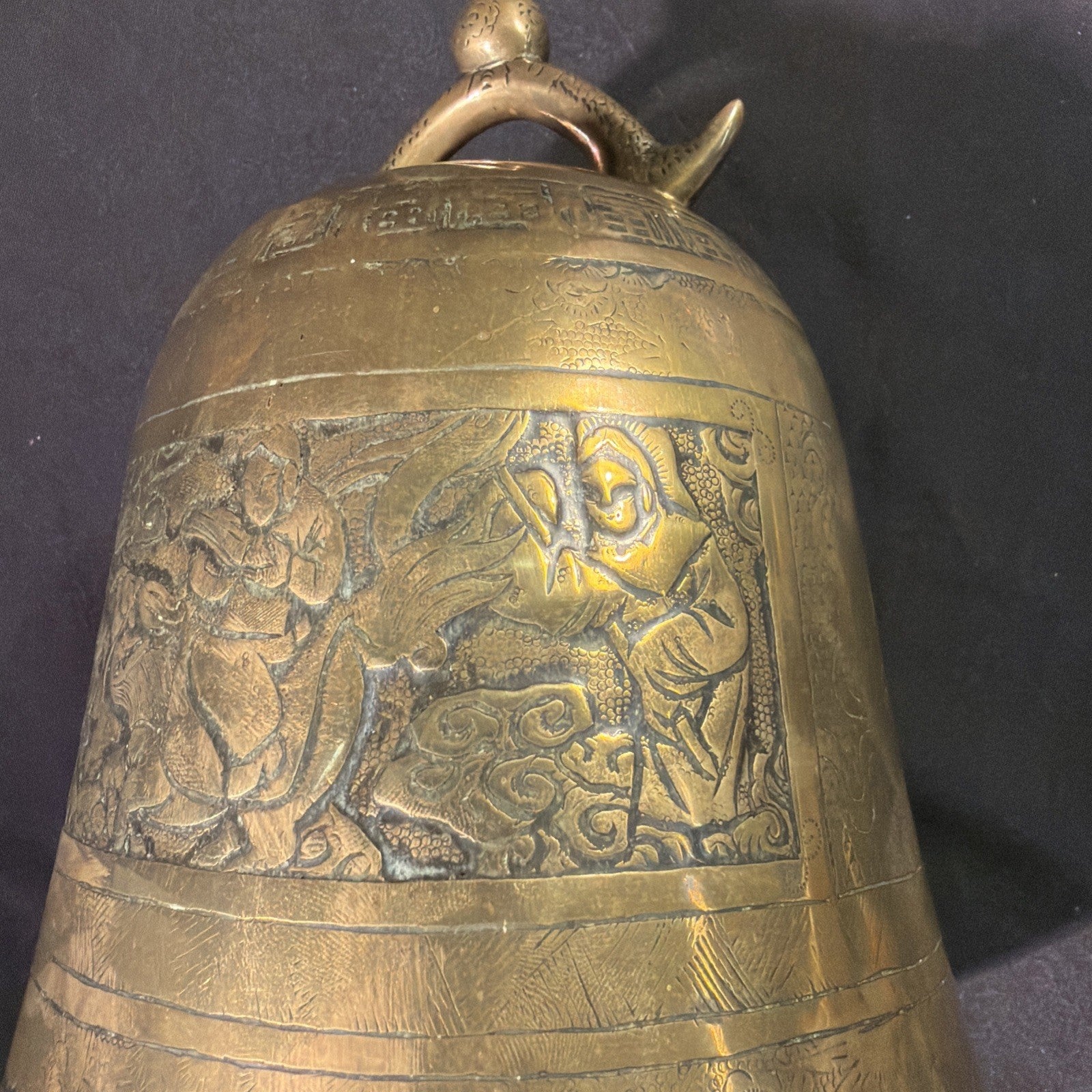 Antique Shanghai 1920 Gong Bell Heavy Brass - (1990)