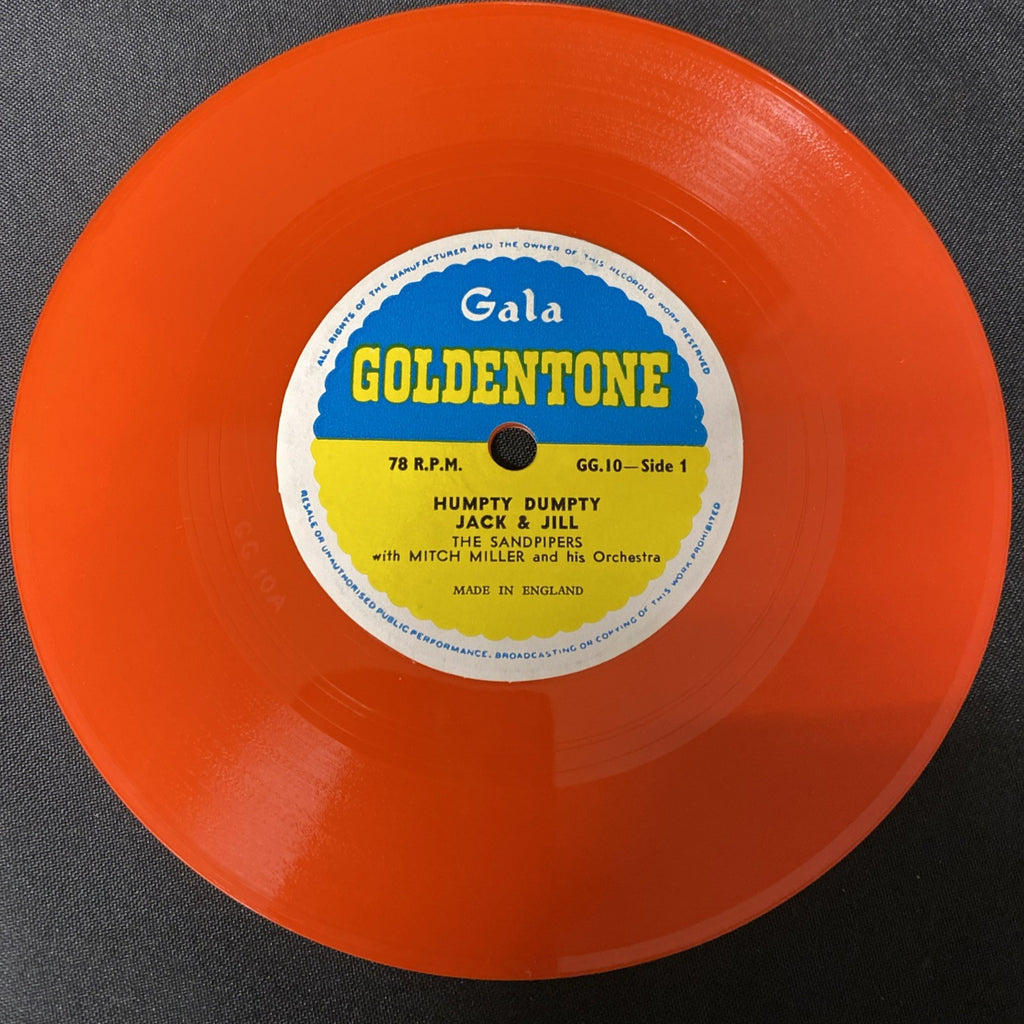 VINYL RECORD - Goldentone ORANGE Vinyl Jack & Jill, Skip to my Lou - (1438)