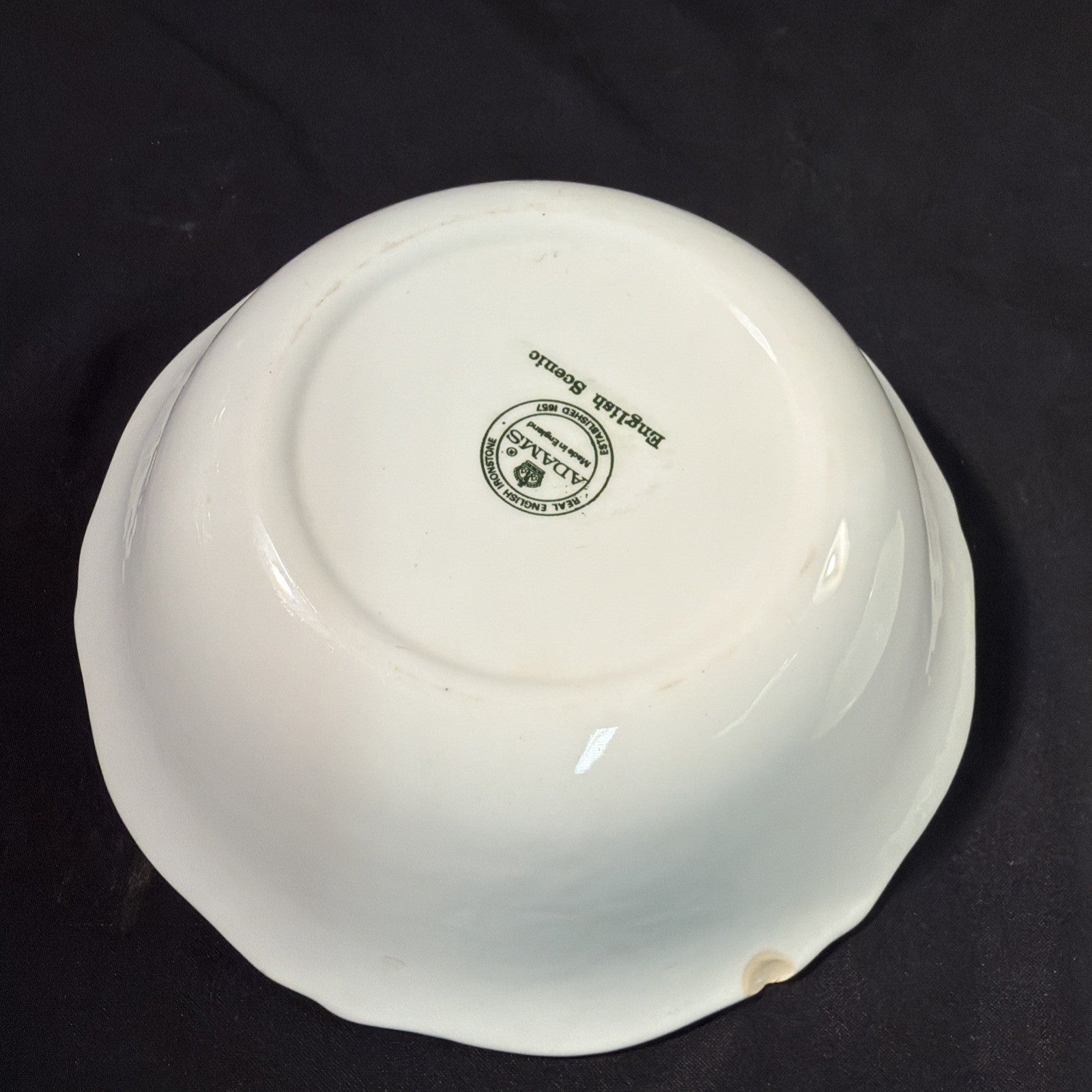 Adams Ironstone "English Scenic" Green Large Pair Serving Bowls - (2093)