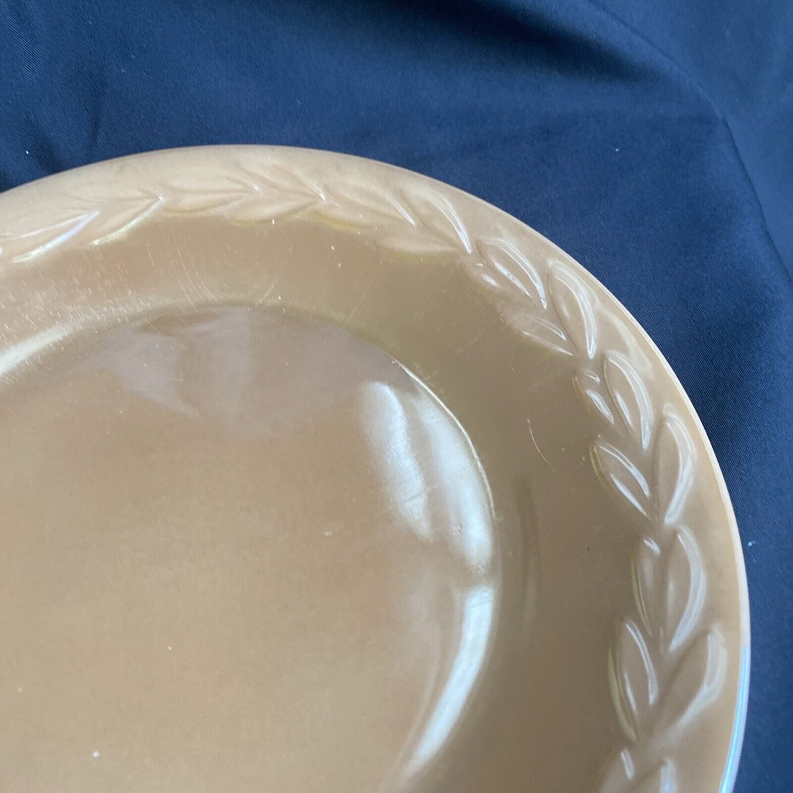 Vintage FIRE KING Oven Ware PEACH LUSTRE c1950 Glass USA Laurel Plate 9" - (9061)