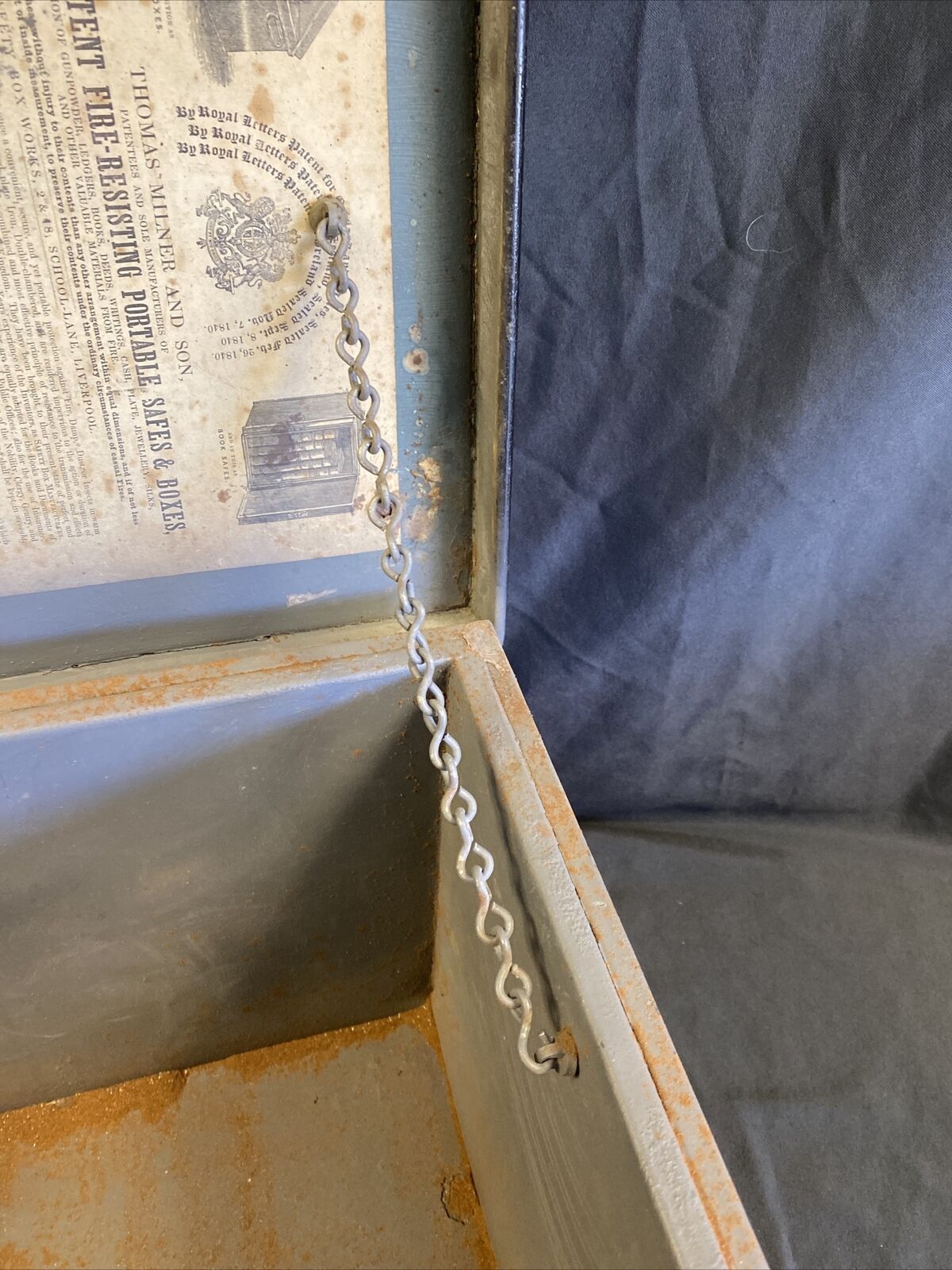 Antique Milners Fire-Proof Portable Safe 1842 V.Heavy 45cm x 31 x 31 cm (7711