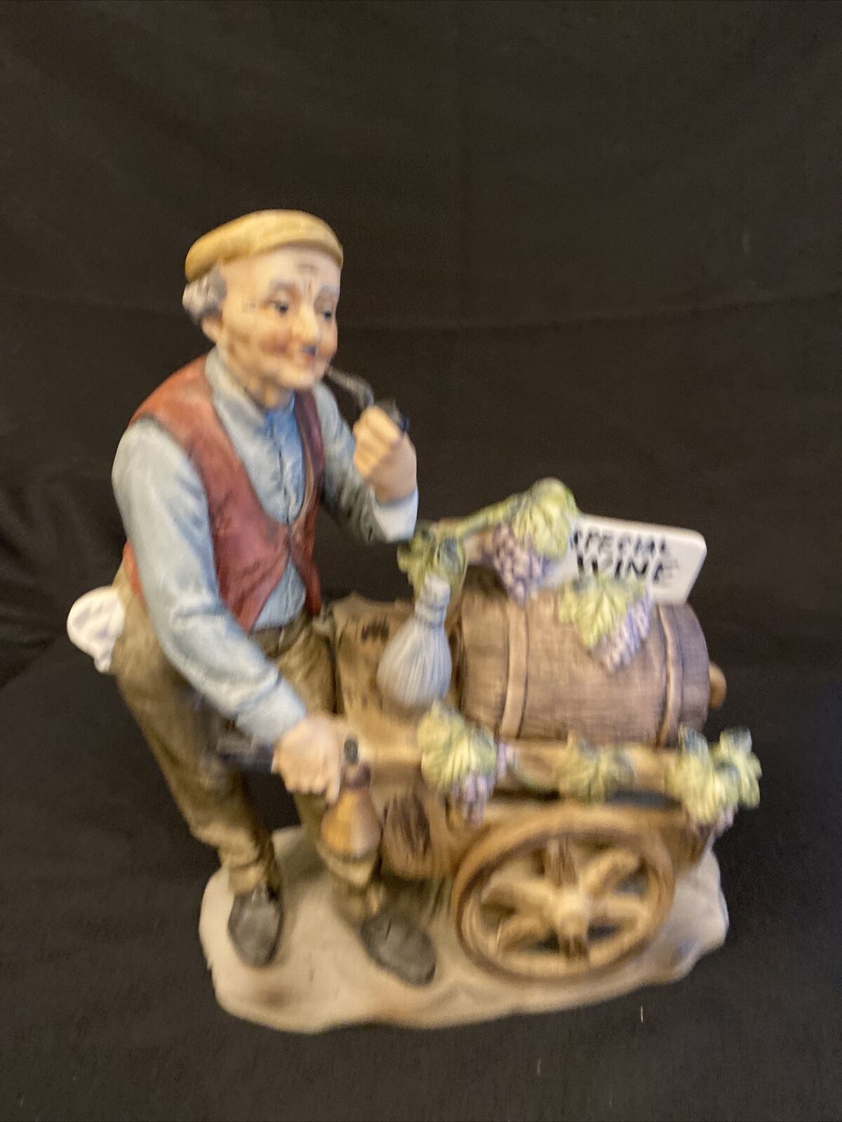 Vintage Capodimonte Figure Man with Special Wine Barrel - (8457)