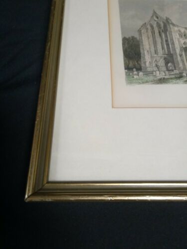 W. Radclyffe T. Allom Engraving 1838 Dumblane Cathedral - Original framed (7008