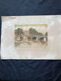 Prof. A Thalberg #5/10 Water under a bridge Original Coloured etching - (5860)