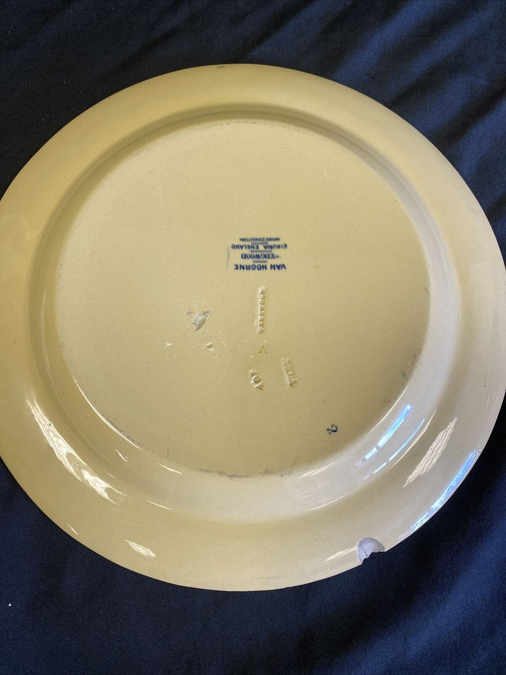 Wedgwood Van Hoorne Stoneware 32cm Plate dated 1899 two chips on back edge (7655