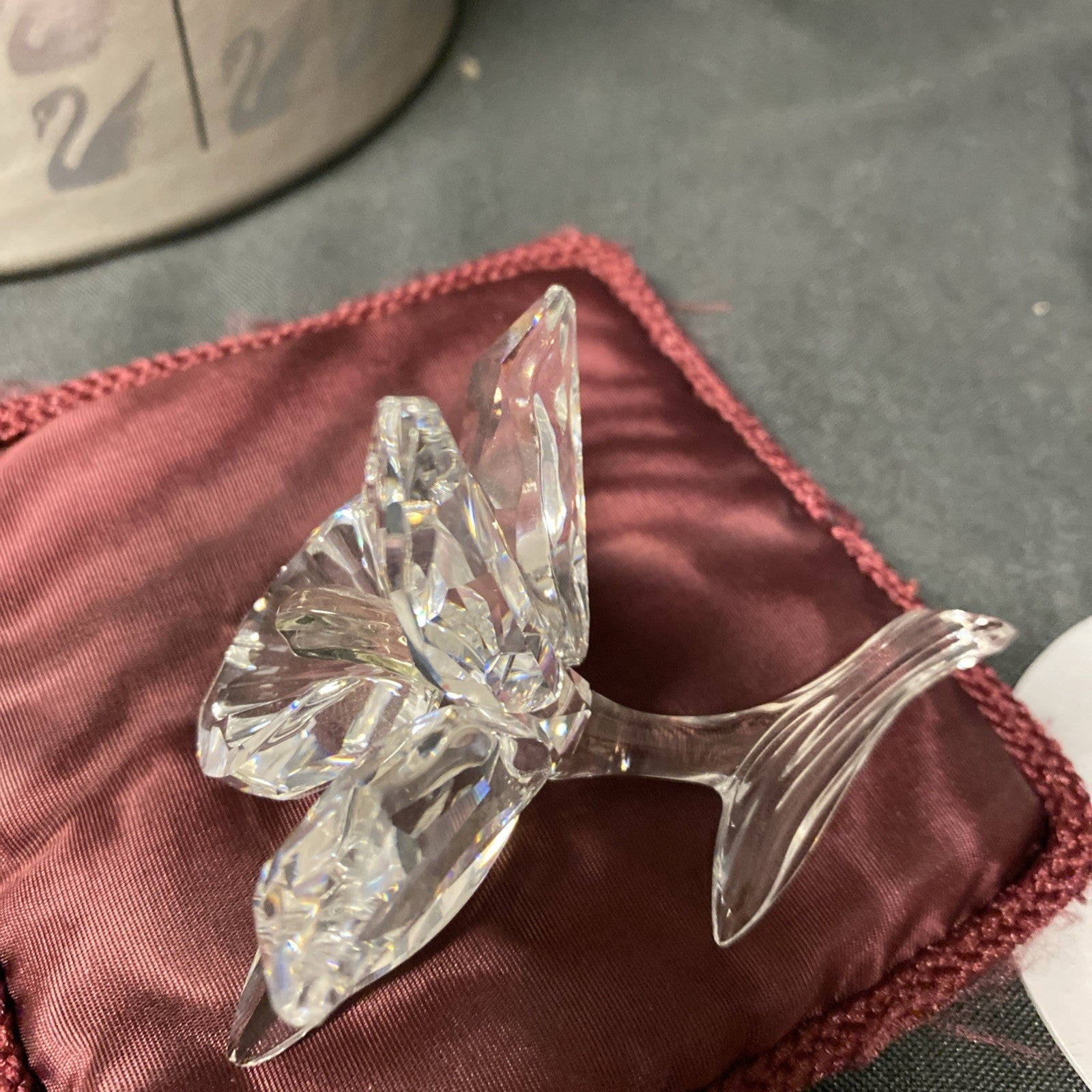 Swarovski Silver Crystal Orchid Flower Boxed Stunning - (1628)