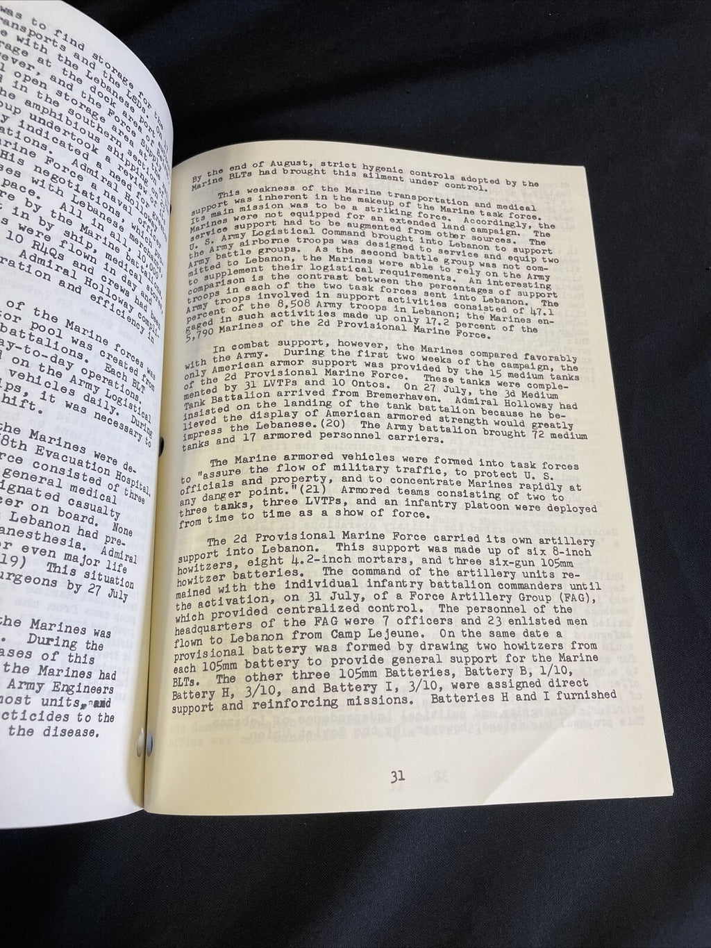 US Navy Marine Corp Reference Pamphlet MARINES IN LEBANON 1958 - (8246)