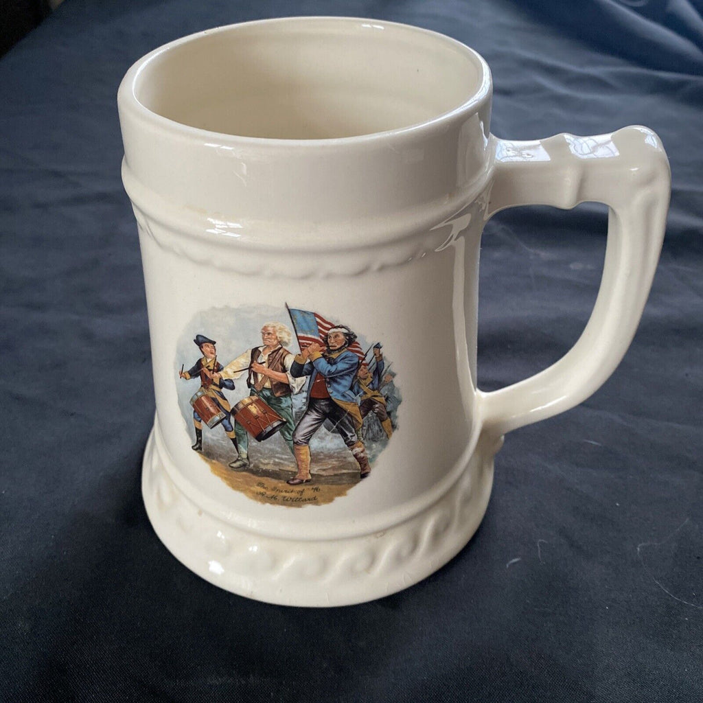 Ceramic Tankard Stein Made in U.S.A Civil war Large 1960's - 9368