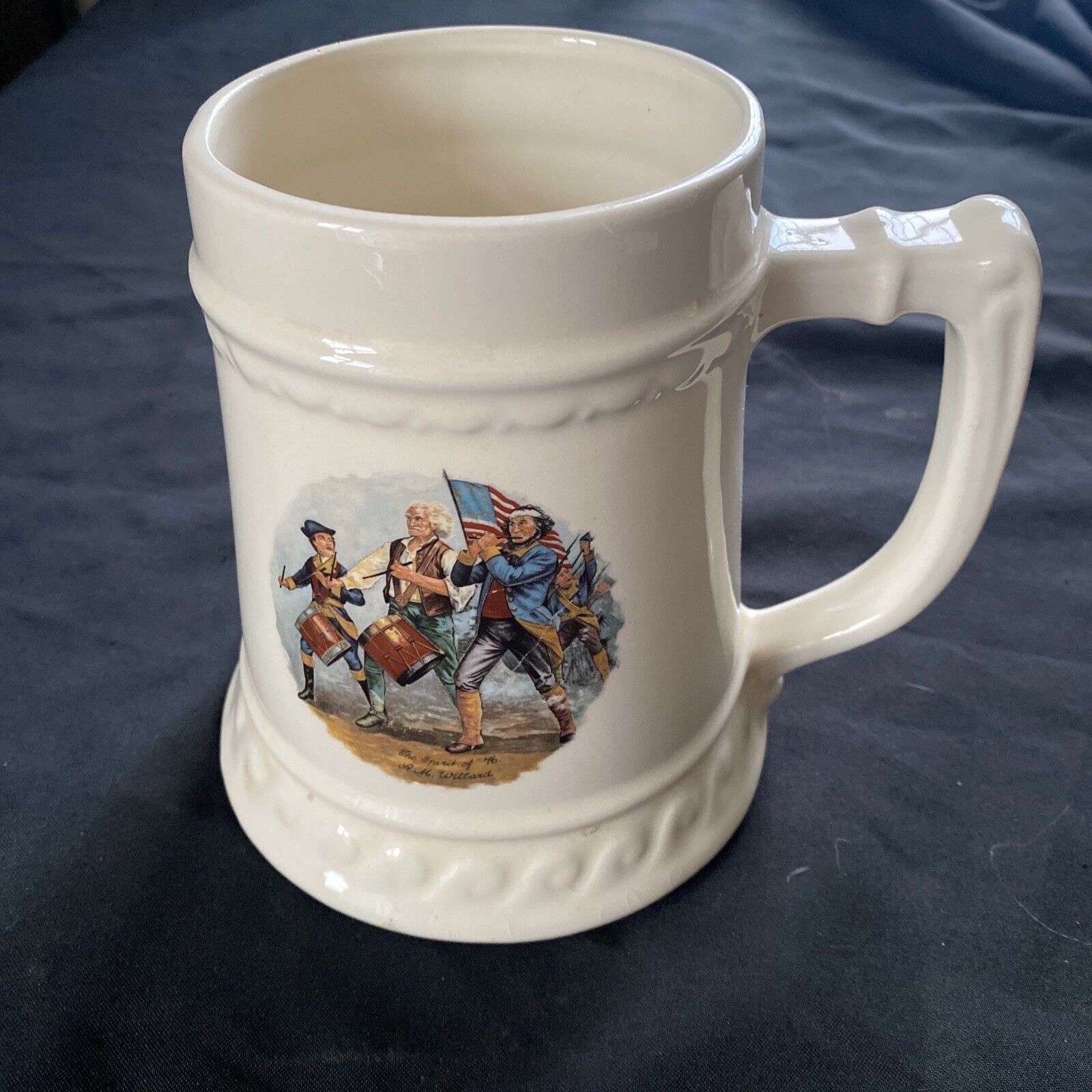 Ceramic Tankard Stein Made in U.S.A Civil war Large 1960's - 9368