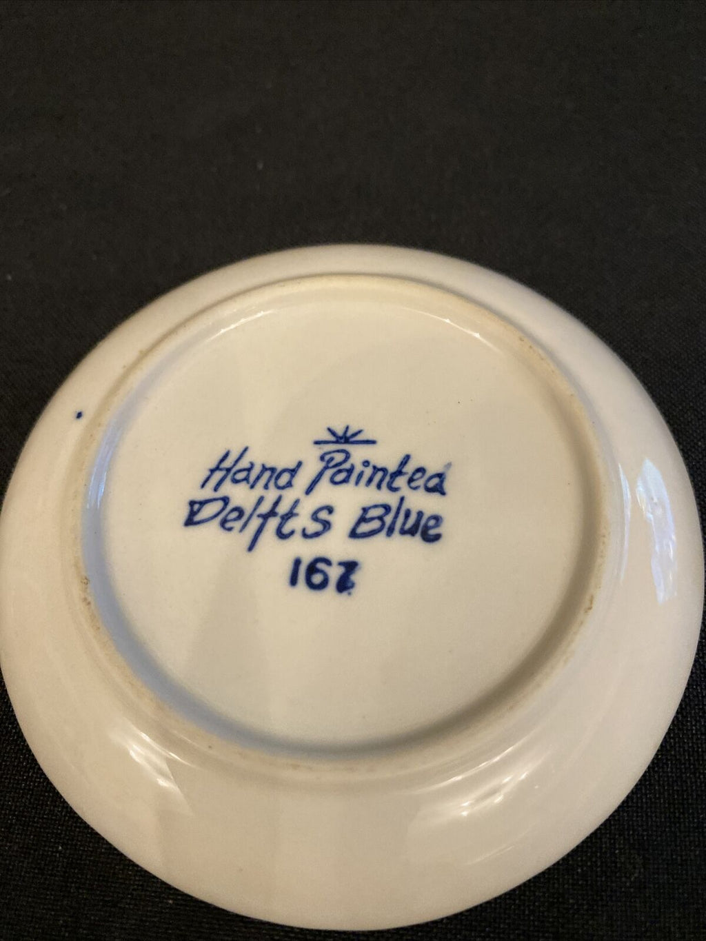 Vintage Holland Delfts Blue 167 Windmill Pin Dish Hand Painted Genuine - (8464)