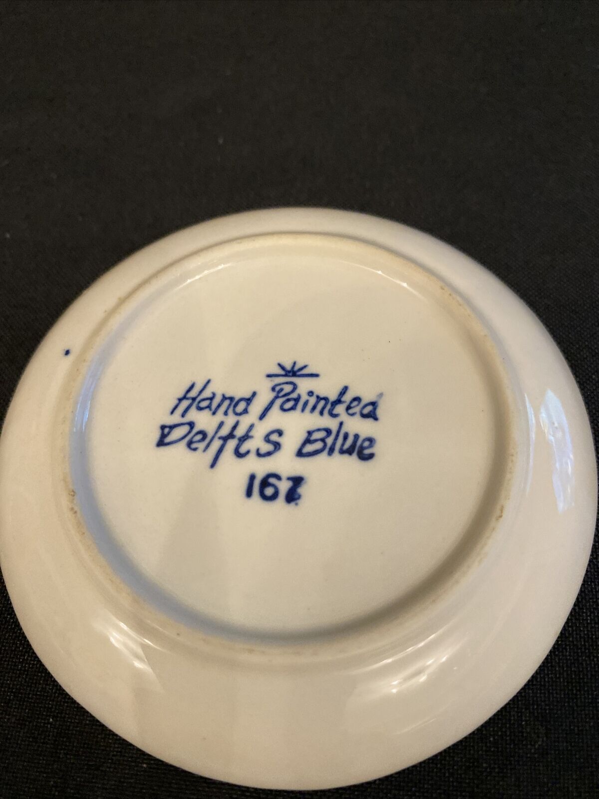 Vintage Holland Delfts Blue 167 Windmill Pin Dish Hand Painted Genuine - (8464)