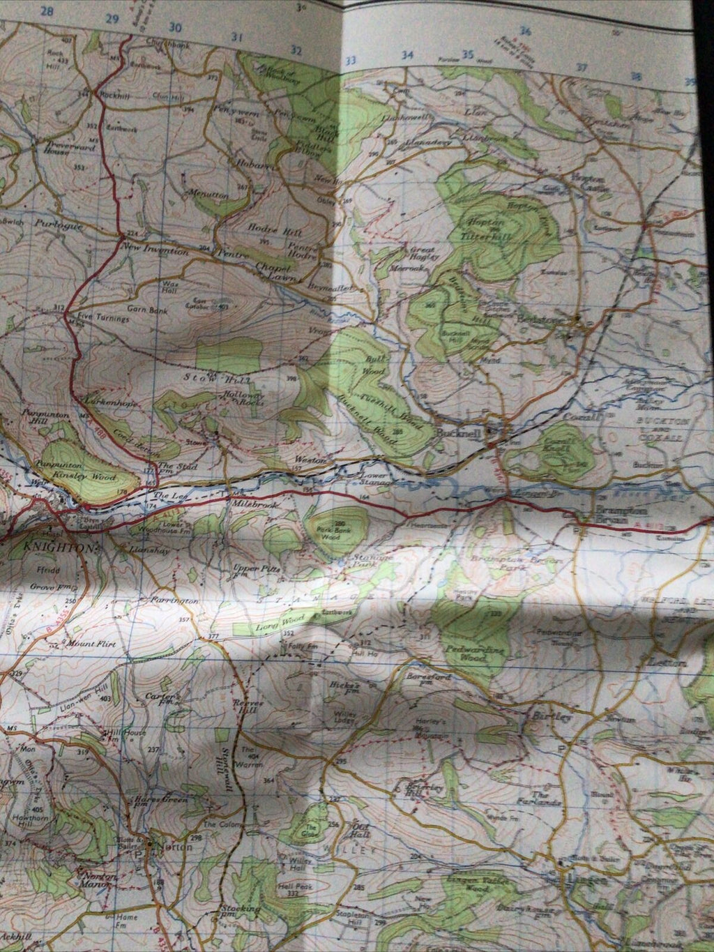 MAP - Ordnance Survey 1:50 1st Series 1974 -Presteigne & Hay-On-wye #148 (8710