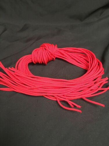 Woven Rope NYLON CORD 4mm RED - 1 Metre x 25 Para Cord  Macramé Camping (7088