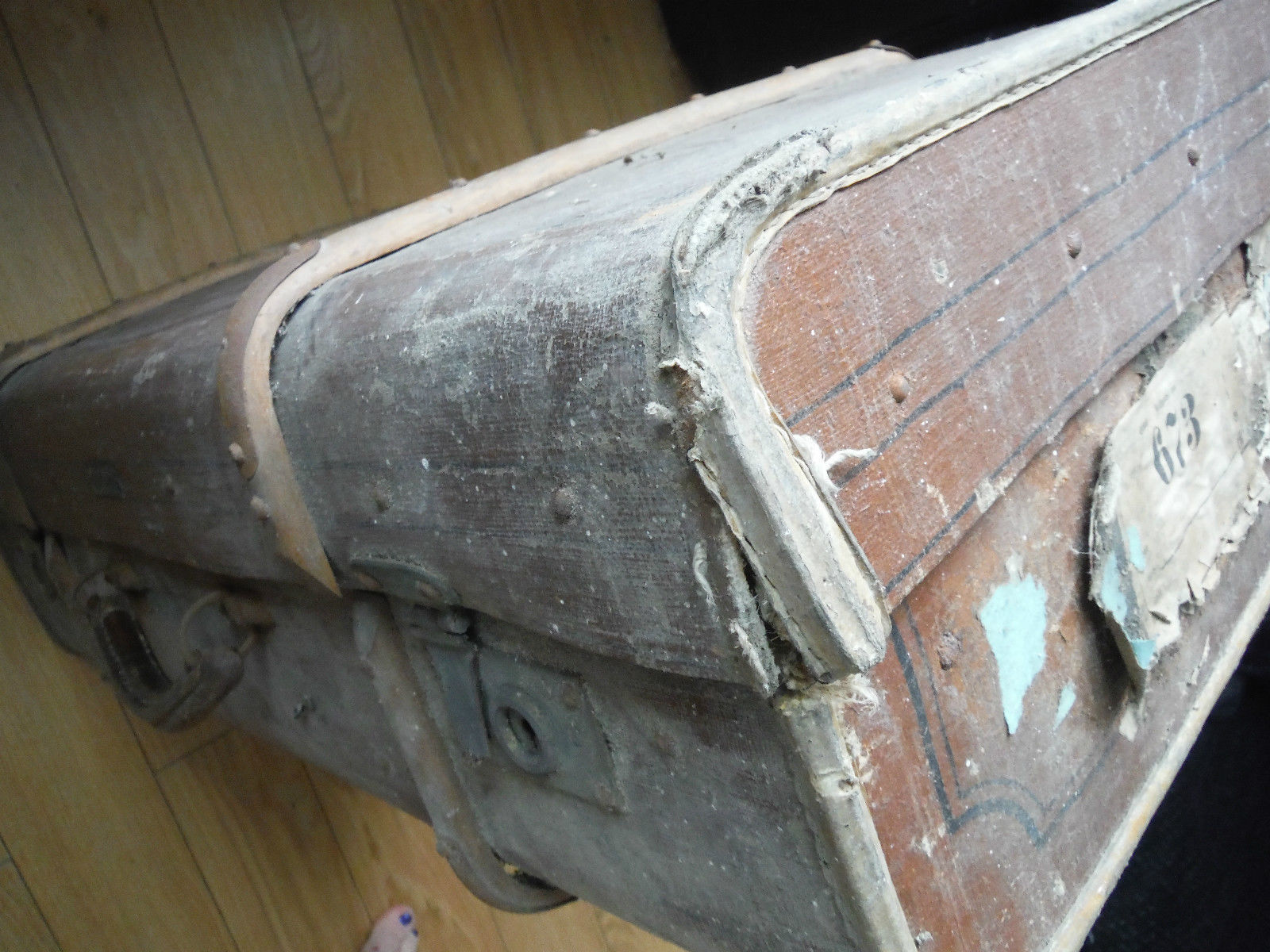 Vintage Luggage Trunk - Original - Garantiert Echt Rohrplatten 1900's (777)
