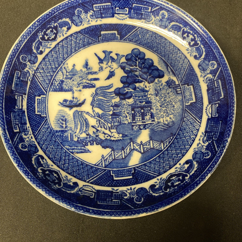 Adderley Ware Old Willow 1 Sugar Bowl 2 x side plates 1 x saucer 1 x Bowl- (1719)