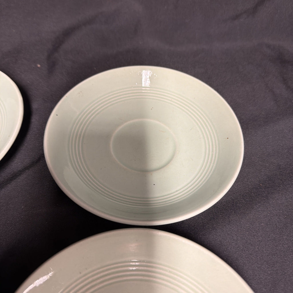 Wood's Ware Beryl Utility Green 1940's Ceramic Tea Saucer x 6 - (1919) 