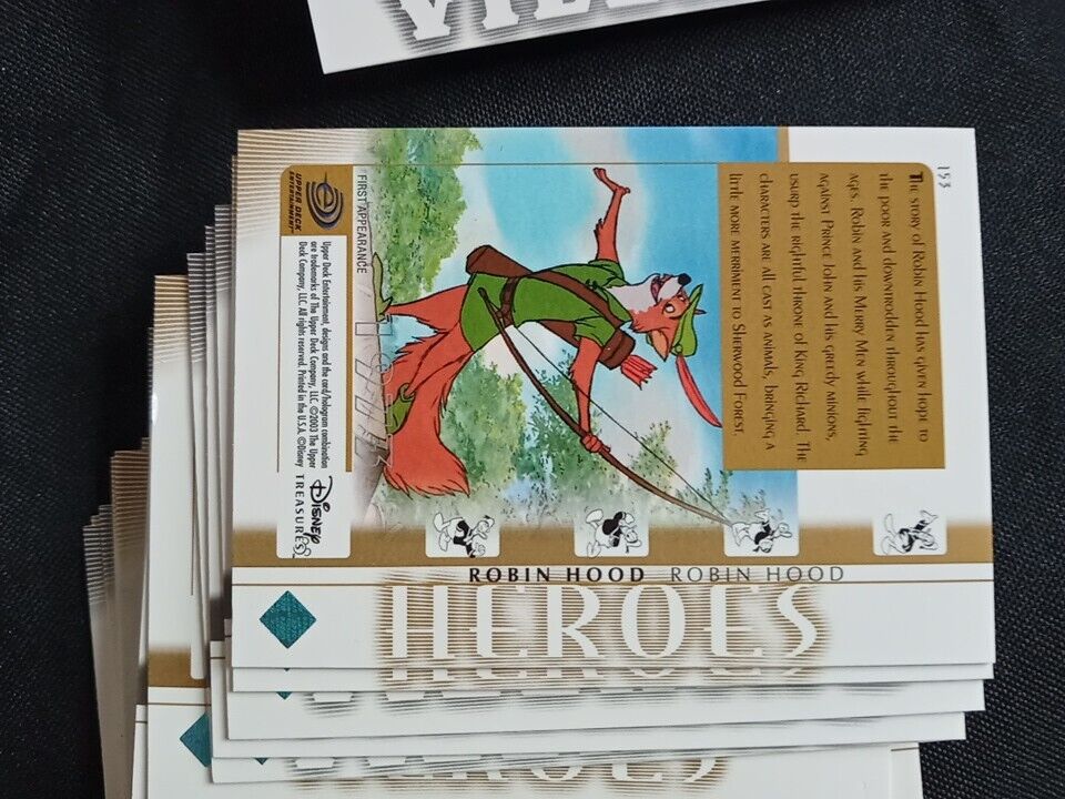 Upper Deck 2003 Disney Treasures Series Set 8 missing x 82 Trading Cards -(5740)