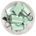 BULK BUY 12 x Binder Clips Large Green x 8 in cool stackable plastic case Paperchase