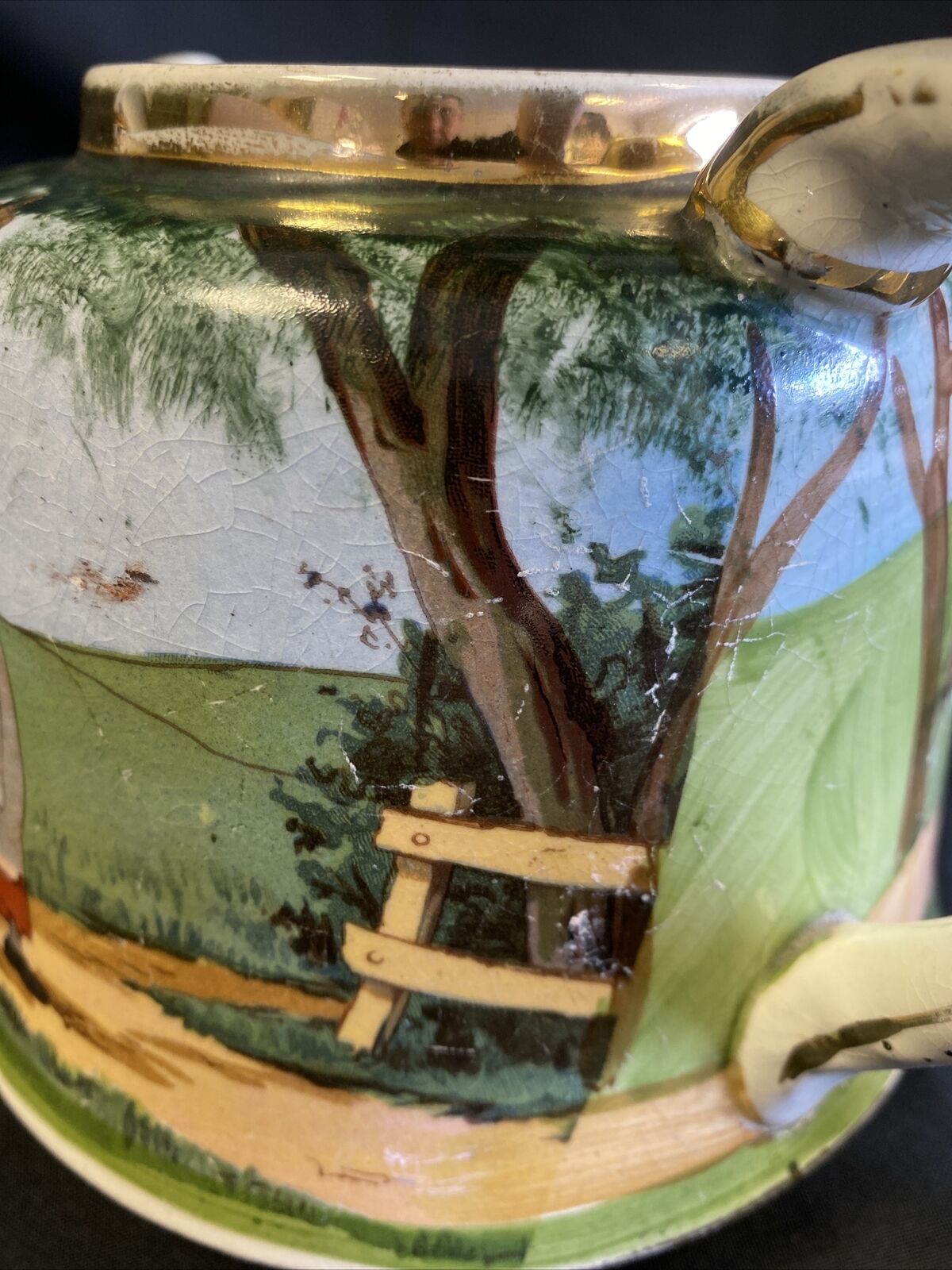 Genuine Staffordshire Benthall - Salopian Teapot Jack & Jill 1920's RARE - (7568