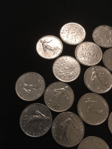 France Franc 1/2  Francs Coins x 19 - 1960's to 1990's - (2811)