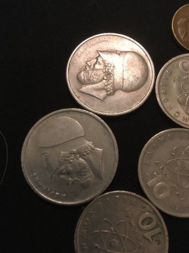 Greece 3 x 20 Drachmas &  1 x1 & 3 x 10 & 1 x 5 Drachma Coins 1970's / 80's - (2826)