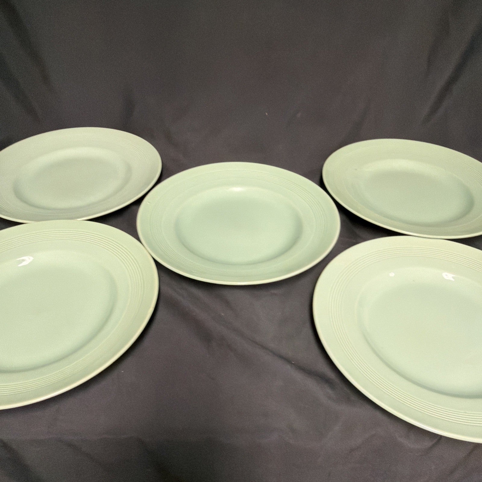 Wood's Ware Beryl Utility Green 5 x Dinner Plate 25cm Diameter- (1933) 