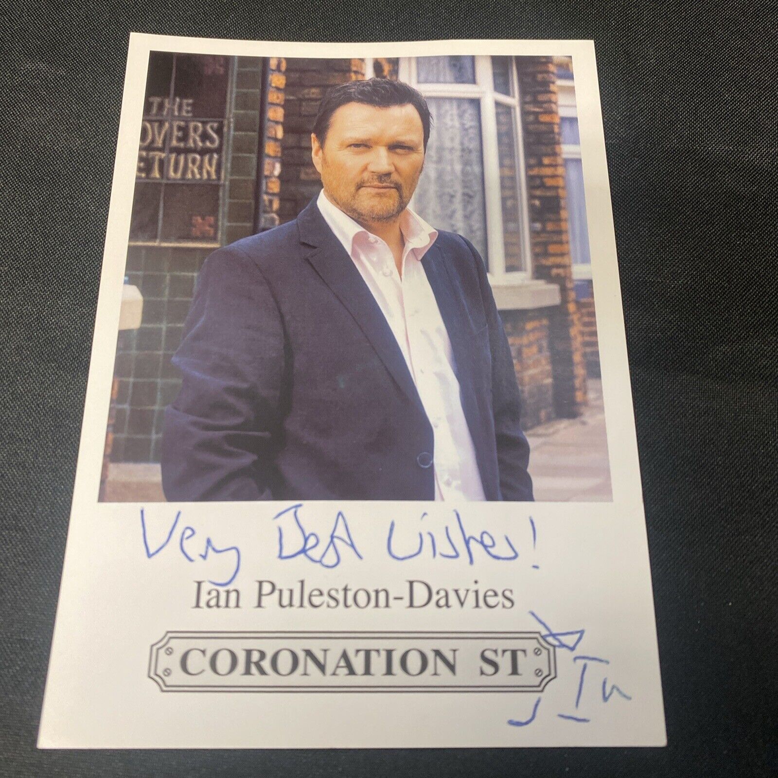 Coronation Street Ian Puleston-Davies Genuine Autographed fan card photo (8925)
