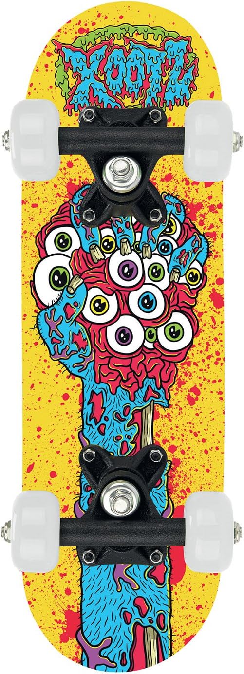 Xootz Mini Skateboard 17" Kids age 3+ Yellow Monster Design