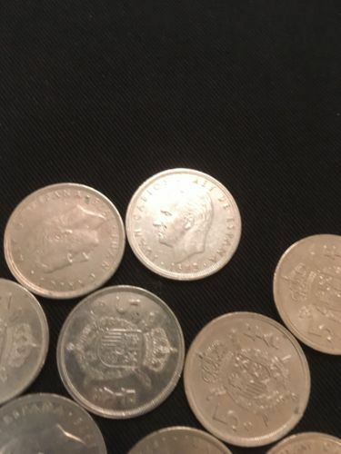 Spain Spanish 5 PTAS Pesetas Coins Juan Carlos x 12 - 1970's to 1980's - (2819)