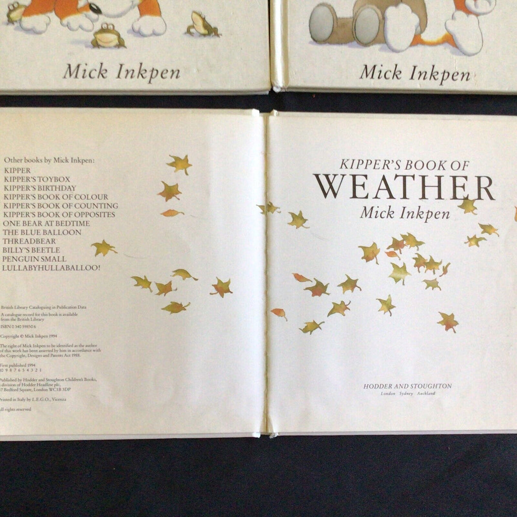 Mick Inkpen Kipper's Book of Weather / Counting & Opposites 1st Ed 1994 - (9743)
