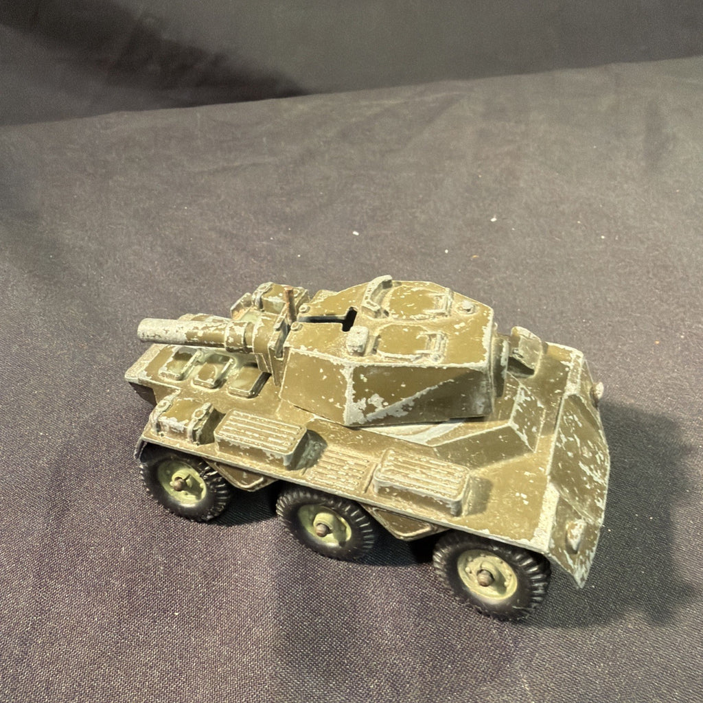 Crescent Toys 6x6 Armoured Military Vehicle w/ Cannon Vintage Diecast England -(2045)