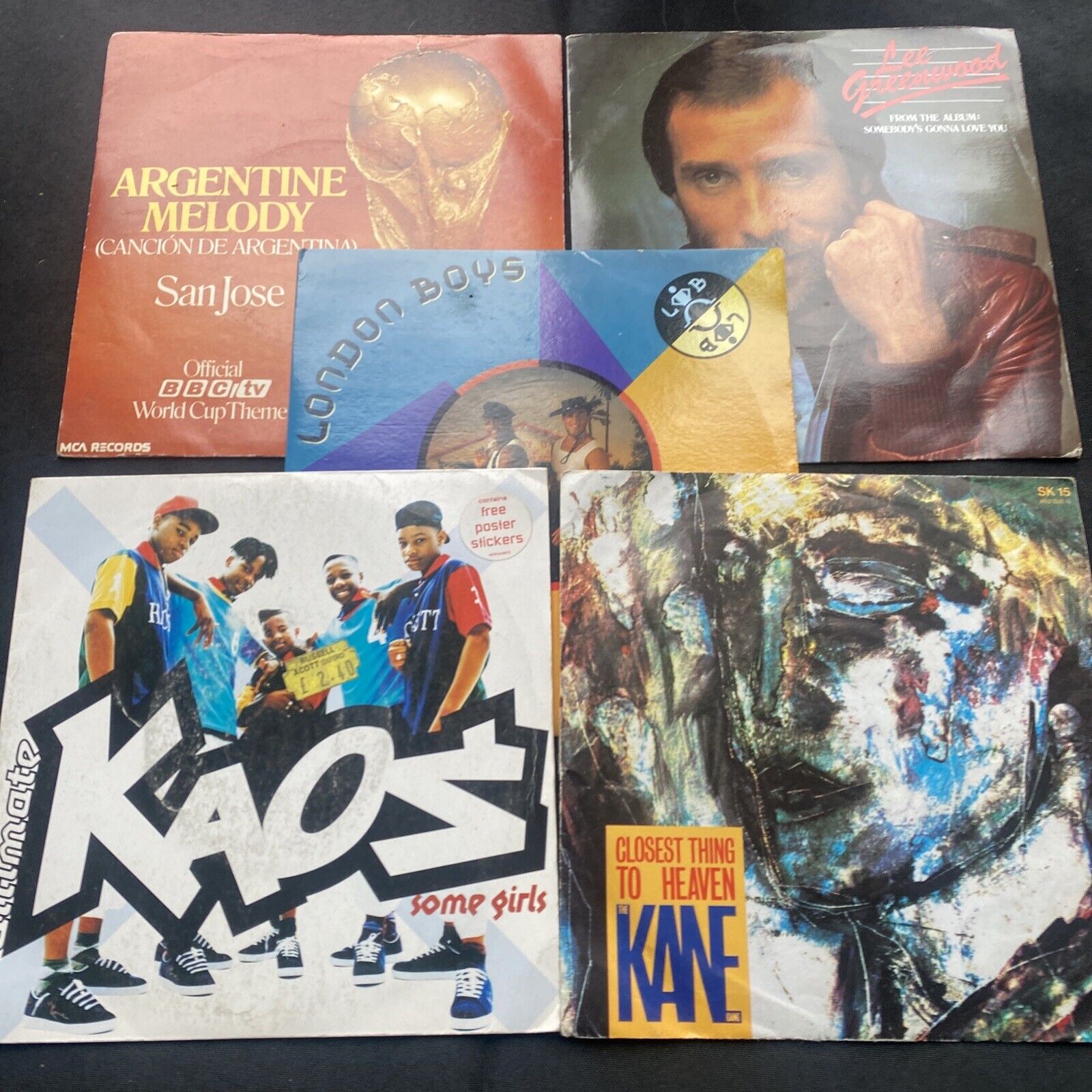 Vinyl Records 7" Singles 5 x 1980's Kaos, Kane, London Boys Etc - (9441