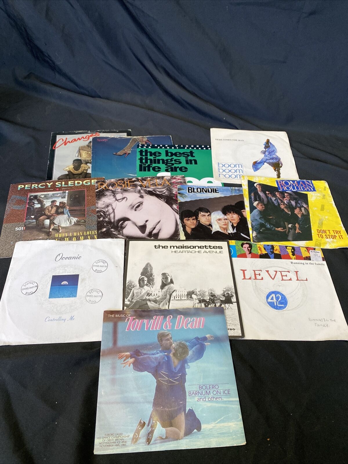 Vintage 1980's 7" Singles x12  Blondie Level 42 Roman Holiday + More (8359