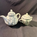 Coalport 1930's Black & White Indian Tree Teapot and Sugar Bowl - (2049)