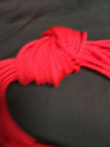 Woven Rope NYLON CORD 4mm RED - 1 Metre x 25 Para Cord  Macramé Camping (7088