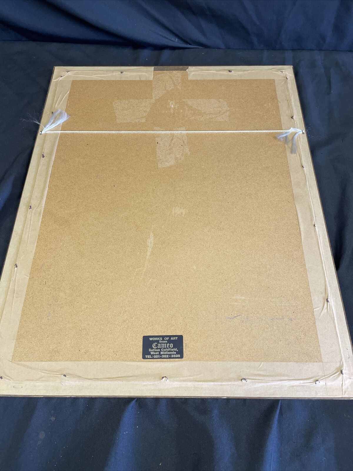 Vintage double matted watercolour print large by F Massa Hay Cart - (8142)