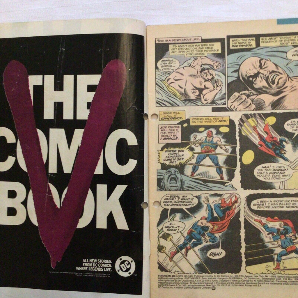 COMIC - DC Comics  SUPERMAN The Fight for the right vs MOE RAMBOE - 1984 (8877)