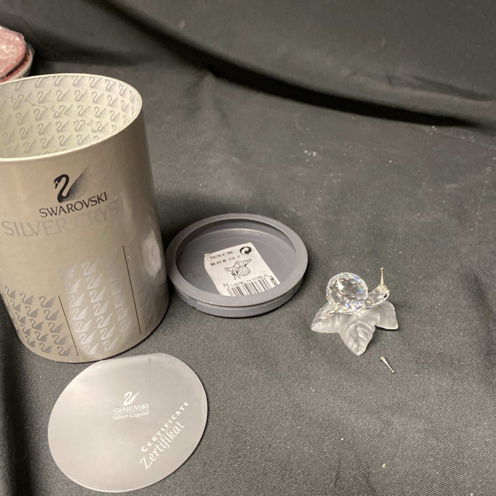 Swarovski Silver Crystal Small Snail on a leaf - Boxed SEE NOTE - (1617)