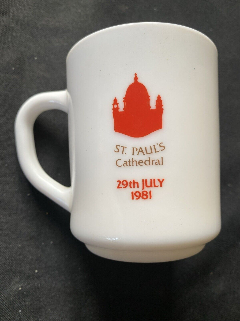 Royal Wedding Prince Charles & Lady Diana 1981 Milk Glass Mug by Arcopal (5875)