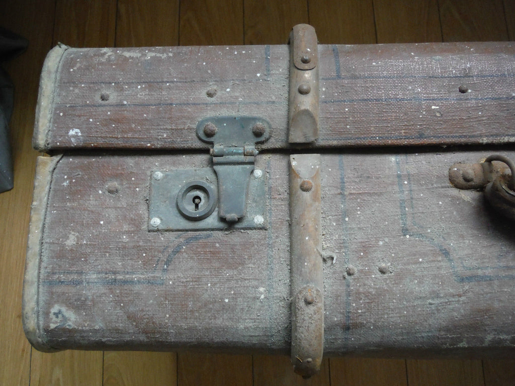 Vintage Luggage Trunk - Original - Garantiert Echt Rohrplatten 1900's (777)
