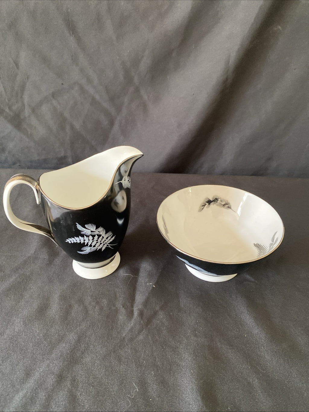 Royal Albert Night & Day Cream / Milk Jug and Sugar Bowl Excellent Cond - (5727)
