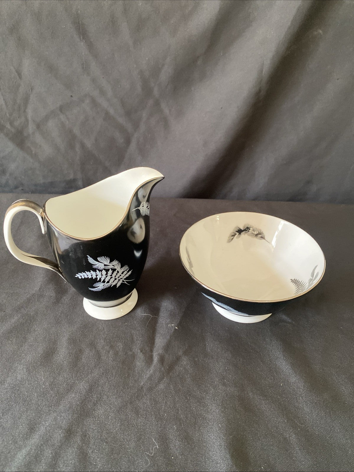 Royal Albert Night & Day Cream / Milk Jug and Sugar Bowl Excellent Cond - (5727)