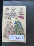 Victorian Regency London Fashion Engraving Plate Antique April 1841 - (5291)