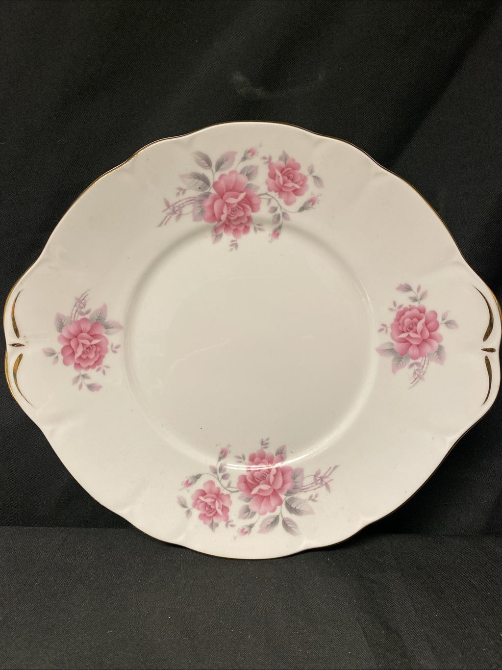 Duchess Fine China Pink Rose Cake Plate  - (1592)