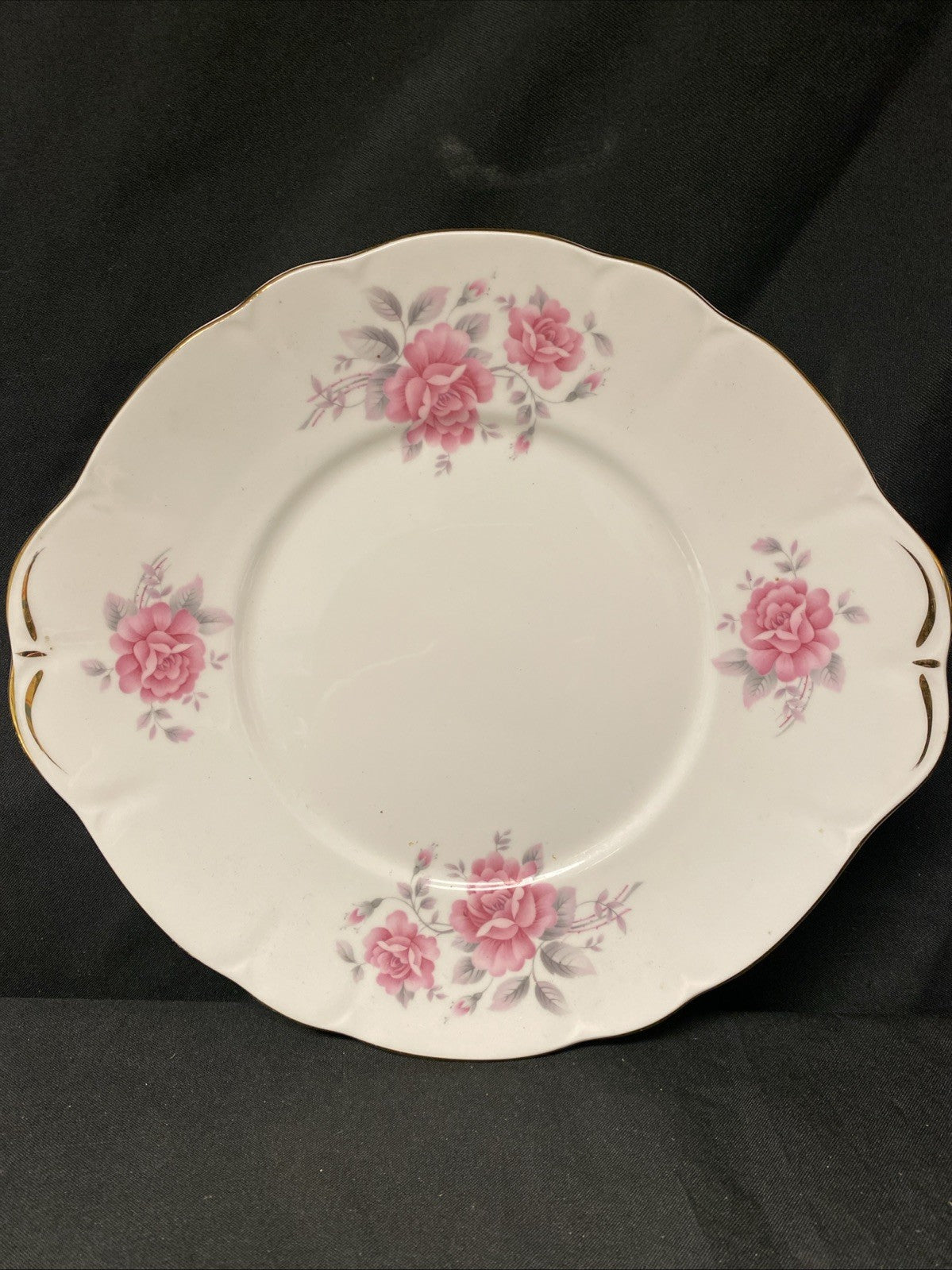 Duchess Fine China Pink Rose Cake Plate  - (1592)