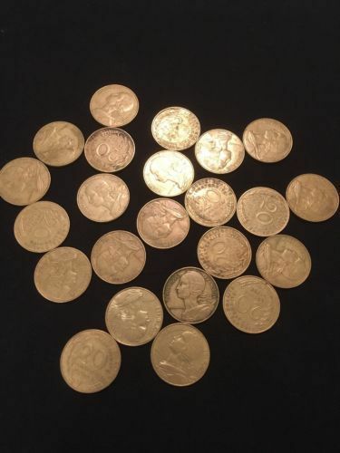 France 20 Centimes Coins Marianne x 23 - All 1970's - (2746)